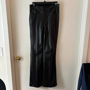 GAP Black High Rise Vegan Leather ‘70s Flare Pants